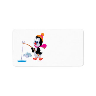 Étiquette Pingouin Pêche sur glace 2