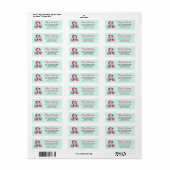 Étiquette Pingouin rose et menthe sur mesure Joyeux Noël (Feuille entière)