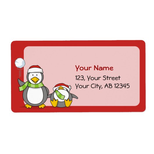Étiquette Pingouins de Noël (Devant)