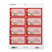 Étiquette Pingouins de Noël (Feuille entière)