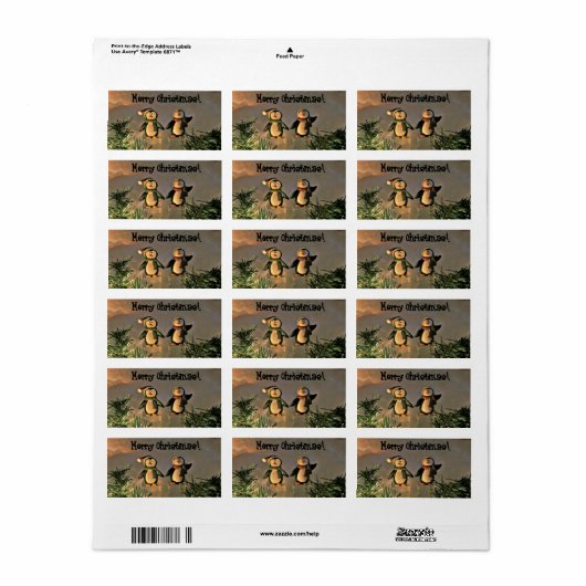 Étiquette Pingouins de Noël (Feuille entière)