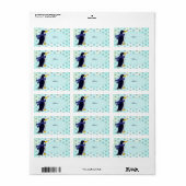 Étiquette Pinguin mit Schal Adressaufkleber (Feuille entière)
