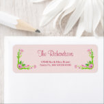 Étiquette Pink and Green Nostalgic Floral Address Label<br><div class="desc">Make your next party a blast from the past with our nostalgic floral party supplies. This charming floral design was created especially with the ladies in mind. Hummingbirds and flowers are a symbol of hope, good luck and eternal life. These address labels are a great choice for the mailings for...</div>