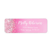 Étiquette Pink Anniversaire Party Adresse de retour (Devant)