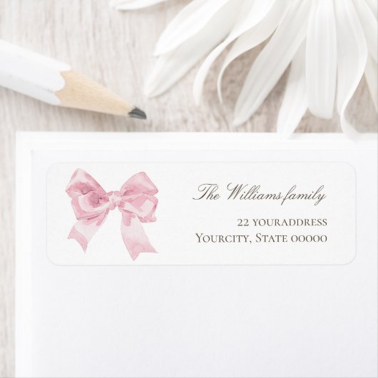 Étiquette pink bow (En situation)