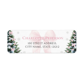 Étiquette Pink Bow Baby it's Cold Outside Return Address