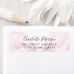 Étiquette Pink Bow Baby Shower Return Address Label