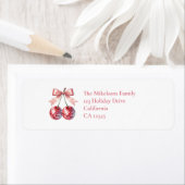 Étiquette Pink Bow Disco Ball Party (En situation)