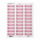 Étiquette Pink Christmas Ball Adresse de retour (Feuille entière)