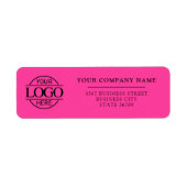 Étiquette Pink Custom Company Business Logo Return Address (Devant)