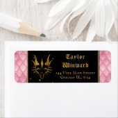 Étiquette Pink Dragon Scales Gold Faux Parties scintillant (En situation)