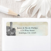 Étiquette Pink Dreamy Fairy Tale Castle Storybook Mariage (En situation)