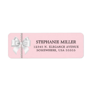 Étiquette Pink Elegant Fancy Tiffany Adresse de retour