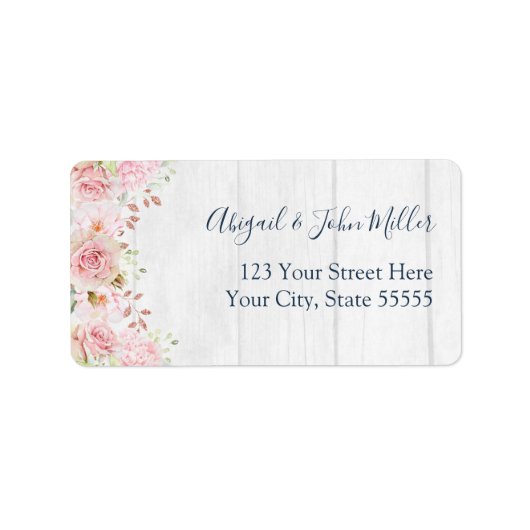 Étiquette Pink Floral Spring Wedding RSVP Address Labels (Devant)