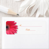 Étiquette Pink Gerber Daisy Orange Mariage Carte Place Étiqu (En situation)