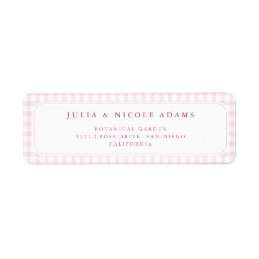 Étiquette Pink Gingham Teddy Bear Neutral Baby Shower (Devant)