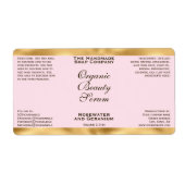 Étiquette Pink & Gold Cosmetics Dropper Bottle Label (Devant)