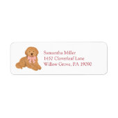 Étiquette Pink Goldendoodle Puppy Dog Return Address Label (Devant)