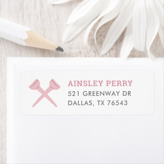 Étiquette Pink Golf Anniversaire de la fête Adresse de retou (En situation)