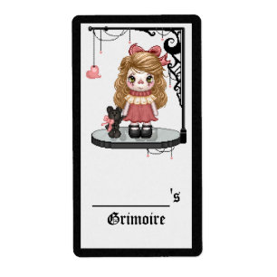 Étiquette Pink Gothique Love Doll Pixel Art
