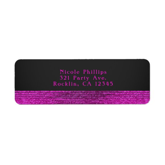 Étiquette Pink & Grey Modern Glam Sequins Invitation de la f (Devant)