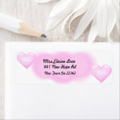 Étiquette Pink Heart Adresse de retour Lables (En situation)