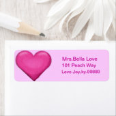 Étiquette Pink Heart Adresse de retour Lables (En situation)