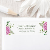 Étiquette Pink Hydrangea Girl Baby shower Adresse de retour (En situation)