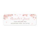 Étiquette Pink Japanese Cherry Blossoms Adresse de retour (Devant)