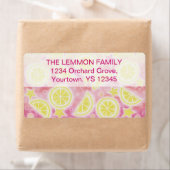 Étiquette Pink Lemonade address label large top text (En situation)