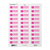 Étiquette Pink lipstick mark retro return address (Feuille entière)