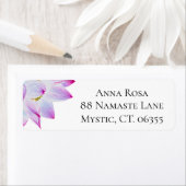 Étiquette *~* Pink Magenta Blue Watercolor Lotus (En situation)