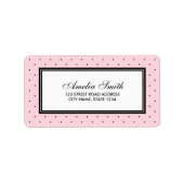 Étiquette Pink Modern Classic Polka Adresse Point (Devant)