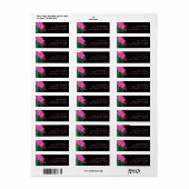 Étiquette Pink Orchid Tropical Green Adresse de retour (Feuille entière)