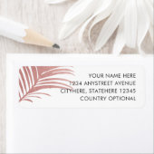 Étiquette Pink Palm Leaf Beach Return Adresse Adresse Adress (En situation)