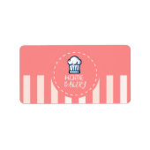 Étiquette Pink Pastel Cute Simple Accueil Boulangerie Logo (Devant)