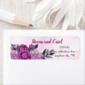Étiquette Pink peony Adresse de retour (En situation)