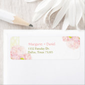 Étiquette Pink Peony Blooms Mariage Adresse de retour (En situation)