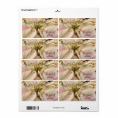 Étiquette Pink Poinsettia Nom personnalisé Noël Cadeau Étiqu (Feuille entière)