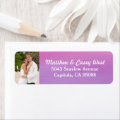 Étiquette Pink Purple Aquarelle Laver Plage Photo (En situation)