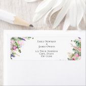 Étiquette Pink Purple Flowers & Papillons Adresse (En situation)