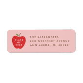 Étiquette Pink Red Apple Preschool Graduation Address Label (Devant)