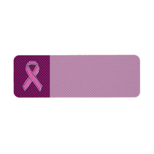Étiquette Pink Ribbon Awareness Carbon Fiber Decor