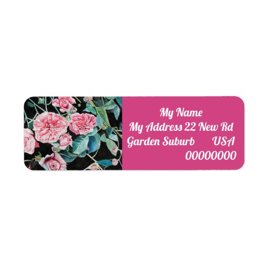 Étiquette Pink Rose Flower Floral Return Address Labels (Devant)