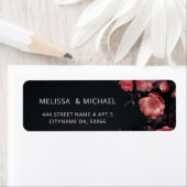 Étiquette Pink Roses 3D Dark Flowers |  Wedding (En situation)