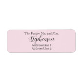 Étiquette Pink Save The Date Custom Name Return Address (Devant)