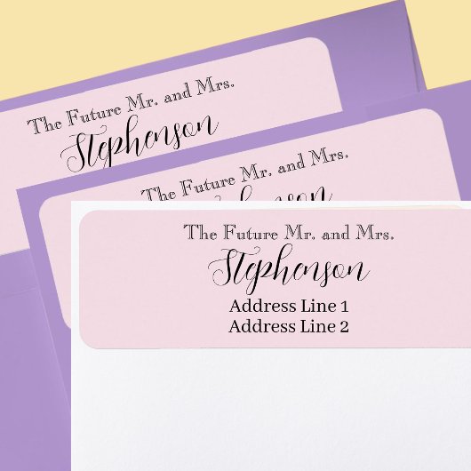 Étiquette Pink Save The Date Custom Name Return Address