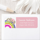 Étiquette Pink Sloths Boho Rainbow Girl Adresse Baby shower (En situation)