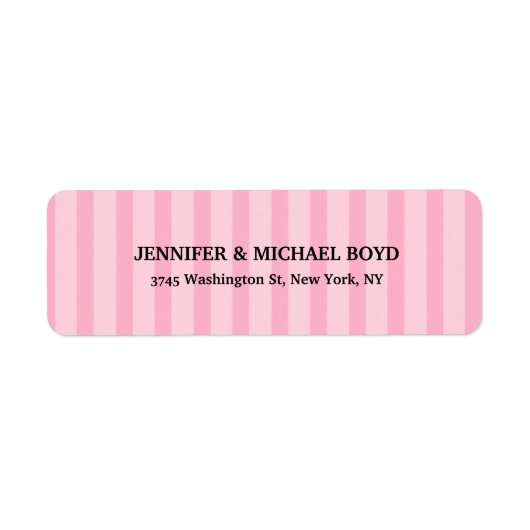 Étiquette Pink Stripes Retro Classic Famille (Devant)