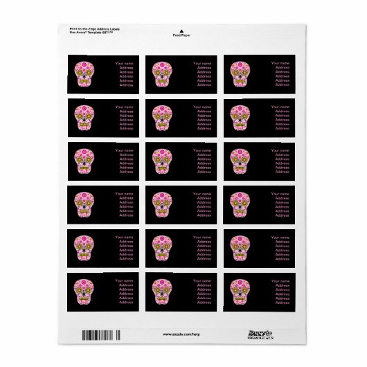 Étiquette Pink Sugar (Feuille entière)